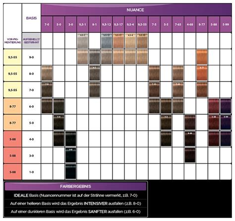 Schwarzkopf Professional Hair Color Chart