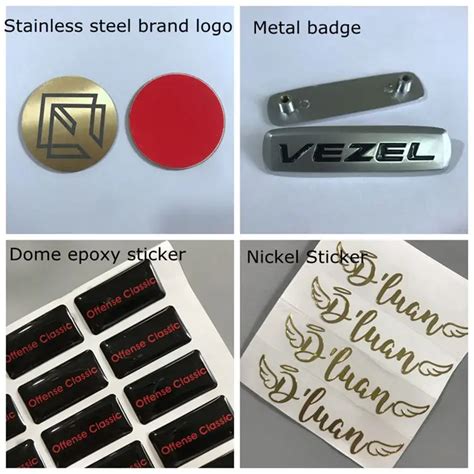 Customized Brand Logo Adhesive Round Aluminum Metal Sticker 3d Logo