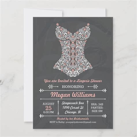 Chalkboard Lingerie Party Invitation Zazzle