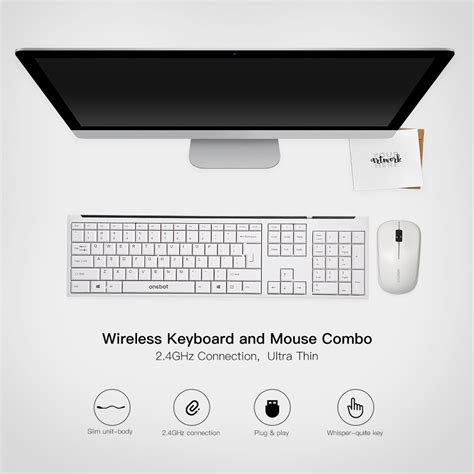 Onebot 24ghz Wireless Keyboard Mouse Combo 1000dpi Mice Computer Pc