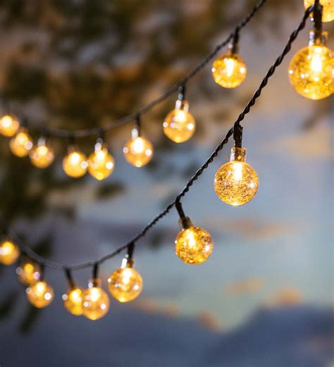 Multi Function Solar Ball String Lights With Warm White Leds Wind And
