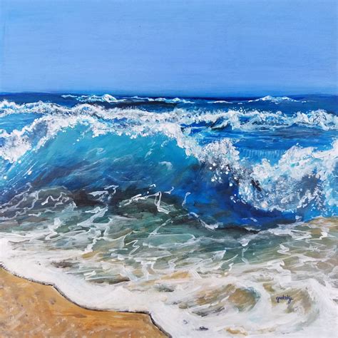 Rough Sea Original Painting Etsy In 2021 Rough Sea Surf Painting