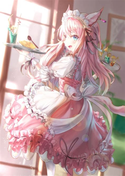 Kawaii anime pink theme roblox userstyles org. Wallpaper Nekomimi, Anime Girl, Cute, Pink Hair, Mad Dress, Cafe, Dessert, Animal Ears ...