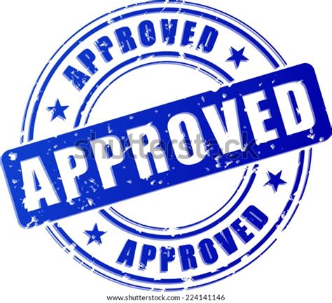 Illustration Approved Blue Stamp On White Stock Vector Royalty Free