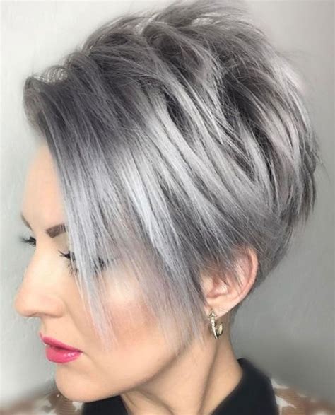 Grey Pixie Hair Cut And Gray Hair Colors For Short Hair 2018 Short