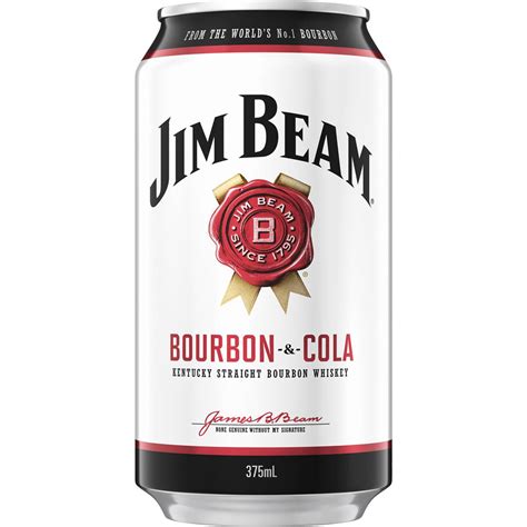 Jim Beam White Label Bourbon & Cola Can 375mL | Woolworths