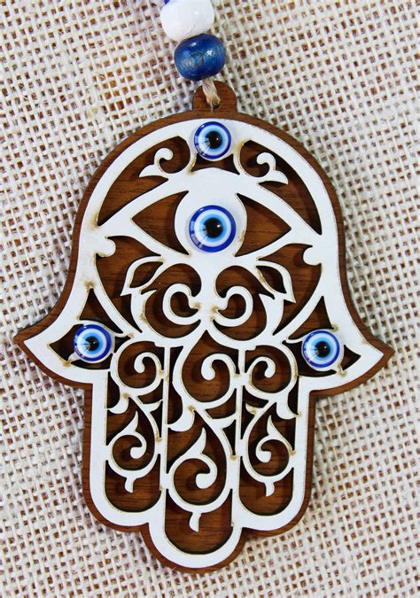 Wood Evil Eye Hamsa Hand Wall Ornament Shop Of Turkey Buy From
