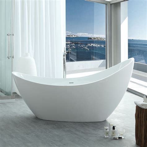 33 freestanding bathtubs for a dreamy bathroom. Crescent Acrylic Double Slipper Freestanding Tub - No ...