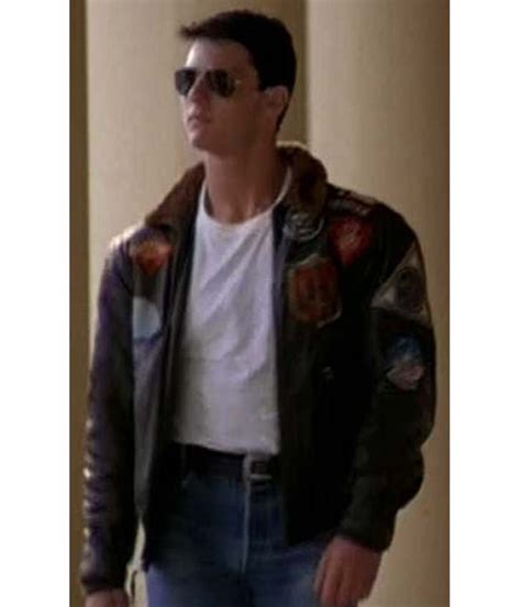 Maverick Tom Cruise Top Gun Leather Jacket With Patches Jackets Masters