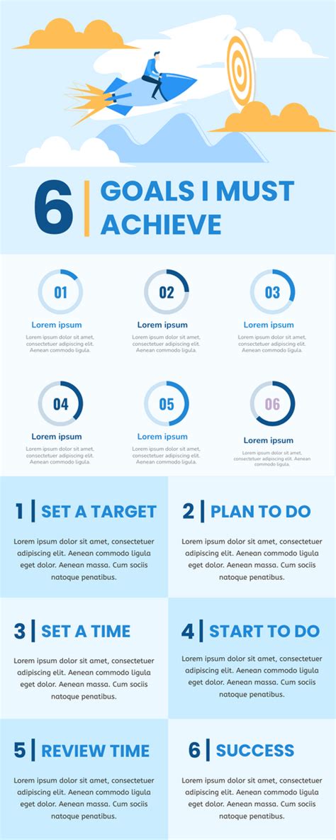 Infographic About 6 Goals I Must Achieve Infographic Template
