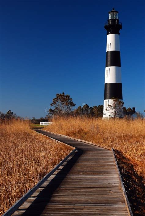 Bodie Island Lighthouse North Carolina Outer Banks Scenic Stock Photo