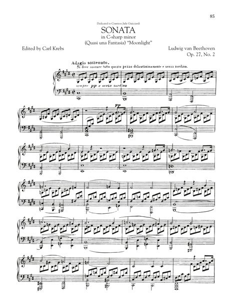 Piano Sonata No 14 Op 27 No 2 Moonlight Sheet Music Ludwig