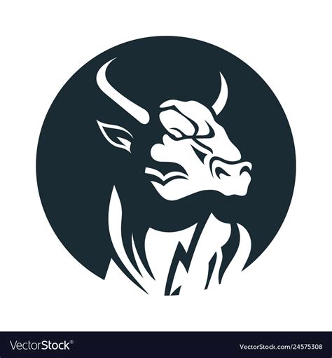 Bull Head Logo Royalty Free Vector Image Vectorstock