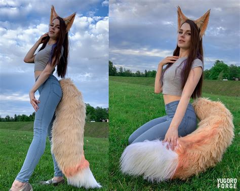 春早割 Tail Faux Fur Fox Costume Adult teen Cosplay Halloween Christmas