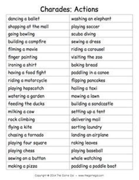 Funny charades words for adults charades is a fun game for all age groups, but when you're looking for charades words for adults, it can bring your here are some great pictionary word lists for adults you can incorporate in your next round of play. Pin on Party Themes-Kids!