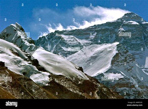 Lhotse And Mount Everest North Face Himalayas Tibet Stock Photo Alamy
