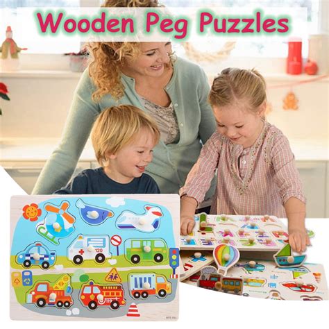 Wooden Peg Puzzles For Toddlers Educational Preschool Puzzles For