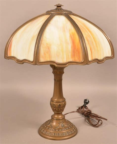 Antique Caramel Slag Glass Table Lamp Aug 24 2019 Conestoga Auction Company Division Of