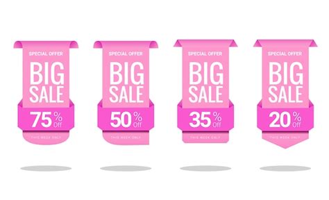 Premium Vector Special Offer Discount Price Label Collection In Pink