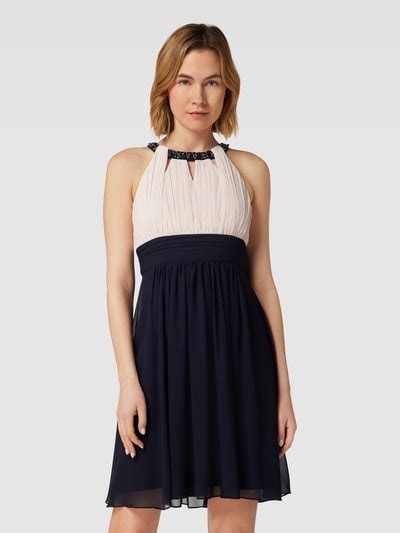 Jake S Cocktail Cocktailkleid Mit Gelegten Falten Marine Melange