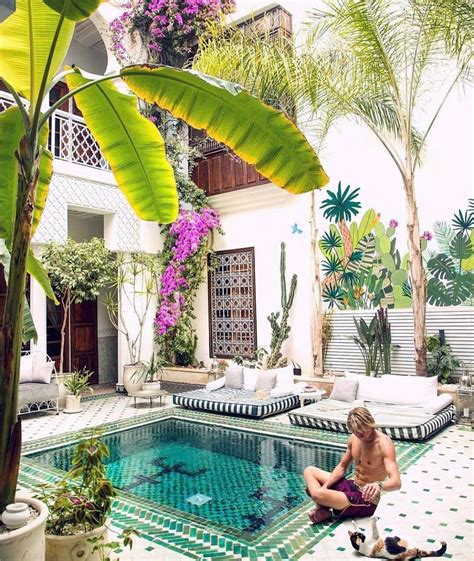 La Riad Yasmine Marrakesh Morocco Outdoor Living Turquoise Home