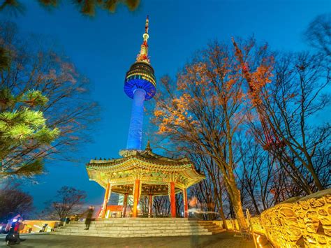 N Seoul Tower On Namsan Mountain Landmark Of Seoul South Korea