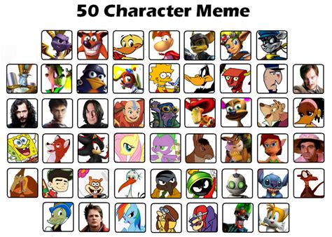 50 Character Meme By Cartoonsilverfox On Deviantart