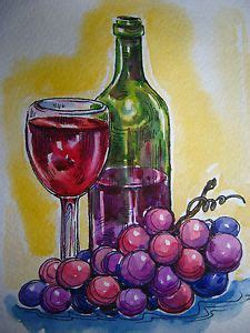 Watercolor Painting Grapes Wine Bottle Juice Glass Still ... In todays video i show you the highlights from a full tutorial on painting a still life.