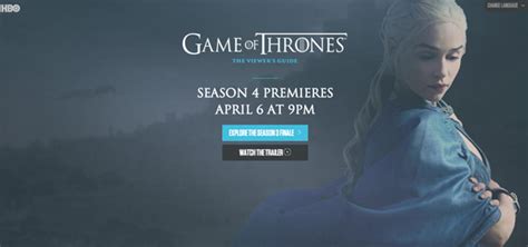 Hbo Launches Interactive Game Of Thrones Guide Ahead Of Season 4