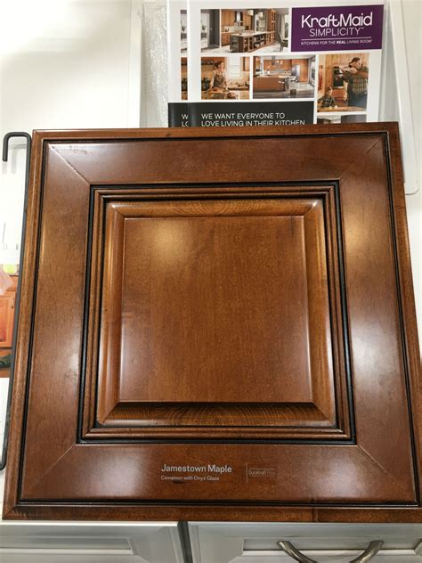 Shelves are 3/4 front and back edge banded. Kraftmaid Jamestown Maple Square Door, Cinammon with Onyx ...