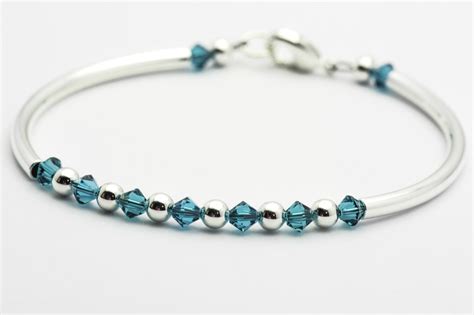 Blue Zircon December Birthstone Bracelet Black Brook Shop