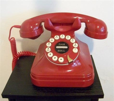 Retro Red Mod Push Button Phone With Rotary Style By Tithriftstore 30