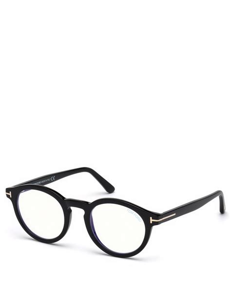 tom ford round optical glasses with blue block technology holt