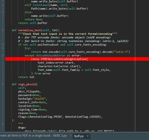 Raise Fpdfunicodeencodingexception · Issue 510 · Pyfpdffpdf2 · Github