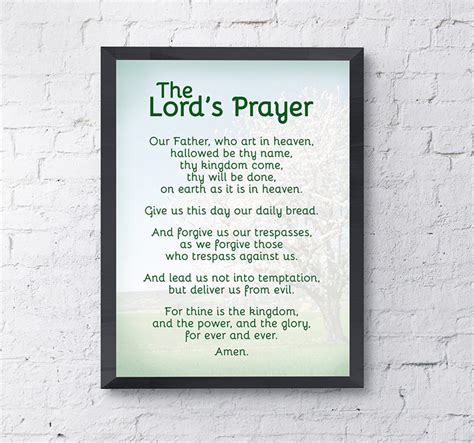 The Lords Prayer Poster Instant Printable Download Etsy