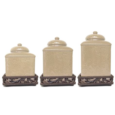 Try them lined up on the kitchen counters to keep dry ingredients safely stowed, keep them on your vanity for holding small accessories, or put them to use in your workspace. East Urban Home Savannah 3 Piece Kitchen Canister Set ...