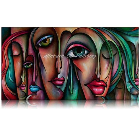Mintura Art Hand Painted Canvas Oil Painting People Sex Girl Big Eyes