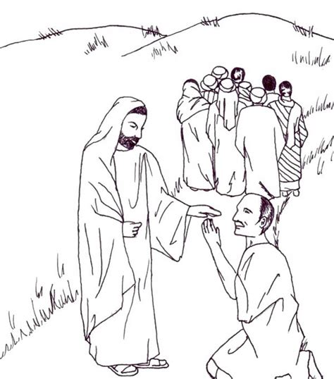 Jesus Heals the Lepers in Miracles of Jesus Coloring Page - NetArt