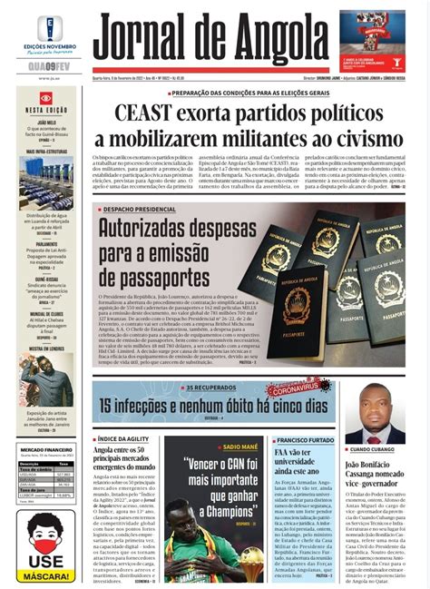 Jornal De Angola Quarta 09 De Fevereiro De 2022