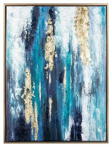 Quadro Tons De Azul Blue Abstract Painting Abstract Canvas Wall Art