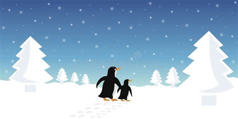 Winter Scene Penguins Stock Illustrations 302 Winter Scene Penguins