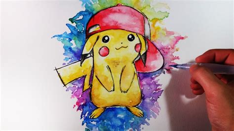 Imagenes de anime para dibujar. Cómo Dibujar a Pikachu con acuarelas (Multicolor) | How to ...