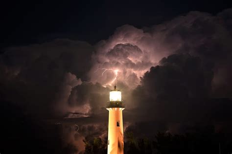 Lighthouse In A Thunderstorm Lighthouses Sky Clouds Storms