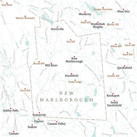 Ma Berkshire New Marlborough Vector Road Map Digital Art By Frank