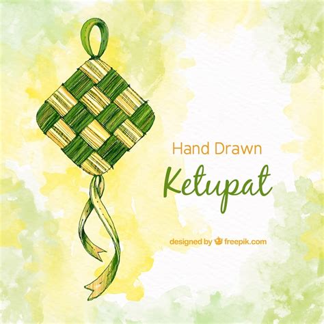 Traditional Ketupat Background Free Vector