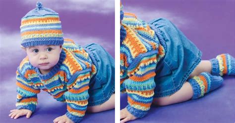Candy Colored Knitted Baby Set Free Knitting Pattern