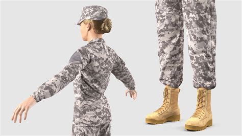 Female Soldier Military Acu Neutral Pose Fur 3d Model 119 Max Free3d