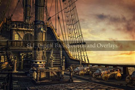 12x10ft Background Pirate Ship With Peter Pan Photography Backdrop
