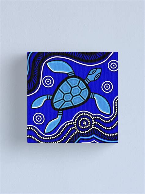 Authentic Aboriginal Art Turtle Baby Canvas Print For Sale By