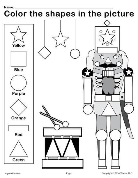 Open any of the printable files above by clicking the image or the link below the image. Printable Nutcracker Shapes Worksheet & Coloring Page